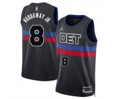 Men's Detroit Pistons #8 Tim Hardaway Jr Black 2024 Statement Edition Stitched Jersey