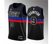 Men's Detroit Pistons #9 Ausar Thompson Black 2023 Draft Statement Edition Stitched Basketball Jersey