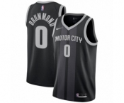 Men's Nike Detroit Pistons #0 Andre Drummond Swingman Black NBA Jersey - City Edition