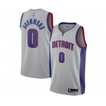 Men's Nike Detroit Pistons #0 Andre Drummond Swingman Silver NBA Jersey Statement Edition