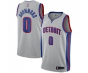 Men's Nike Detroit Pistons #0 Andre Drummond Swingman Silver NBA Jersey Statement Edition