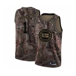 Men's Nike Detroit Pistons #1 Allen Iverson Swingman Camo Realtree Collection NBA Jersey