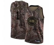 Men's Nike Detroit Pistons #1 Allen Iverson Swingman Camo Realtree Collection NBA Jersey