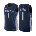 Men's Nike Detroit Pistons #1 Chauncey Billups Authentic Navy Blue NBA Jersey - City Edition