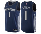 Men's Nike Detroit Pistons #1 Chauncey Billups Authentic Navy Blue NBA Jersey - City Edition