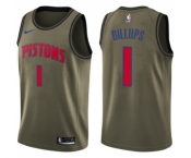 Men's Nike Detroit Pistons #1 Chauncey Billups Swingman Green Salute to Service NBA Jersey