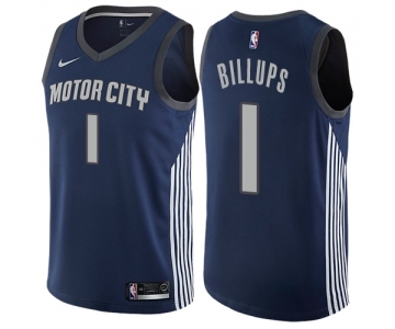 Men's Nike Detroit Pistons #1 Chauncey Billups Swingman Navy Blue NBA Jersey - City Edition