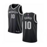 Men's Nike Detroit Pistons #10 Dennis Rodman Authentic Black NBA Jersey - City Edition