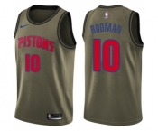 Men's Nike Detroit Pistons #10 Dennis Rodman Swingman Green Salute to Service NBA Jersey