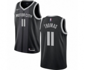 Men's Nike Detroit Pistons #11 Isiah Thomas Authentic Black NBA Jersey - City Edition