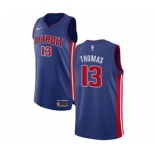 Men's Nike Detroit Pistons #13 Khyri Thomas Authentic Royal Blue NBA Jersey - Icon Edition