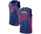 Men's Nike Detroit Pistons #13 Khyri Thomas Authentic Royal Blue NBA Jersey - Icon Edition