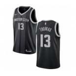 Men's Nike Detroit Pistons #13 Khyri Thomas Swingman Black NBA Jersey - City Edition