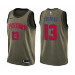 Men's Nike Detroit Pistons #13 Khyri Thomas Swingman Green Salute to Service NBA Jersey