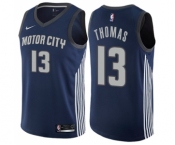 Men's Nike Detroit Pistons #13 Khyri Thomas Swingman Navy Blue NBA Jersey - City Edition