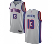 Men's Nike Detroit Pistons #13 Khyri Thomas Swingman Silver NBA Jersey Statement Edition