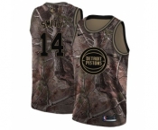 Men's Nike Detroit Pistons #14 Ish Smith Swingman Camo Realtree Collection NBA Jersey