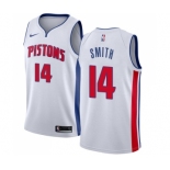 Men's Nike Detroit Pistons #14 Ish Smith Swingman White Home NBA Jersey - Association Edition