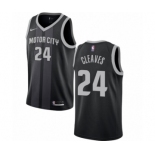 Men's Nike Detroit Pistons #24 Mateen Cleaves Authentic Black NBA Jersey - City Edition