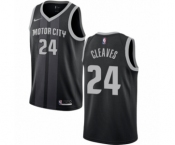 Men's Nike Detroit Pistons #24 Mateen Cleaves Authentic Black NBA Jersey - City Edition