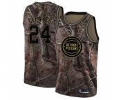 Men's Nike Detroit Pistons #24 Mateen Cleaves Swingman Camo Realtree Collection NBA Jersey