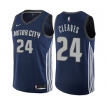 Men's Nike Detroit Pistons #24 Mateen Cleaves Swingman Navy Blue NBA Jersey - City Edition