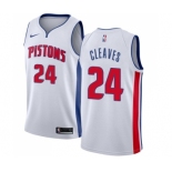 Men's Nike Detroit Pistons #24 Mateen Cleaves Swingman White Home NBA Jersey - Association Edition