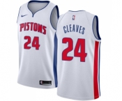 Men's Nike Detroit Pistons #24 Mateen Cleaves Swingman White Home NBA Jersey - Association Edition