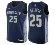 Men's Nike Detroit Pistons #25 Reggie Bullock Authentic Navy Blue NBA Jersey - City Edition