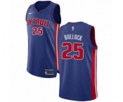 Men's Nike Detroit Pistons #25 Reggie Bullock Authentic Royal Blue NBA Jersey - Icon Edition