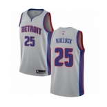 Men's Nike Detroit Pistons #25 Reggie Bullock Authentic Silver NBA Jersey Statement Edition