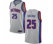 Men's Nike Detroit Pistons #25 Reggie Bullock Authentic Silver NBA Jersey Statement Edition