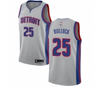 Men's Nike Detroit Pistons #25 Reggie Bullock Authentic Silver NBA Jersey Statement Edition