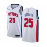 Men's Nike Detroit Pistons #25 Reggie Bullock Authentic White NBA Jersey - Association Edition