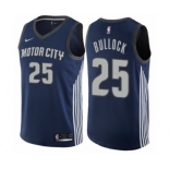 Men's Nike Detroit Pistons #25 Reggie Bullock Swingman Navy Blue NBA Jersey - City Edition