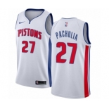 Men's Nike Detroit Pistons #27 Zaza Pachulia Authentic White NBA Jersey - Association Edition