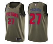 Men's Nike Detroit Pistons #27 Zaza Pachulia Swingman Green Salute to Service NBA Jersey