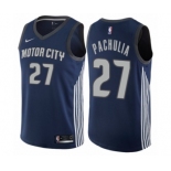 Men's Nike Detroit Pistons #27 Zaza Pachulia Swingman Navy Blue NBA Jersey - City Edition