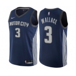 Men's Nike Detroit Pistons #3 Ben Wallace Swingman Navy Blue NBA Jersey - City Edition