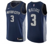 Men's Nike Detroit Pistons #3 Ben Wallace Swingman Navy Blue NBA Jersey - City Edition