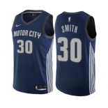 Men's Nike Detroit Pistons #30 Joe Smith Authentic Navy Blue NBA Jersey - City Edition