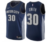 Men's Nike Detroit Pistons #30 Joe Smith Authentic Navy Blue NBA Jersey - City Edition