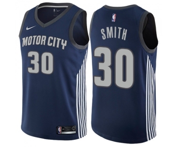 Men's Nike Detroit Pistons #30 Joe Smith Authentic Navy Blue NBA Jersey - City Edition