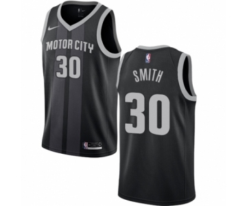 Men's Nike Detroit Pistons #30 Joe Smith Swingman Black NBA Jersey - City Edition