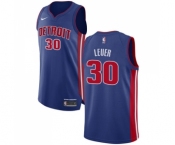 Men's Nike Detroit Pistons #30 Jon Leuer Authentic Royal Blue Road NBA Jersey - Icon Edition