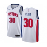 Men's Nike Detroit Pistons #30 Jon Leuer Authentic White Home NBA Jersey - Association Edition