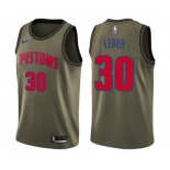 Men's Nike Detroit Pistons #30 Jon Leuer Swingman Green Salute to Service NBA Jersey