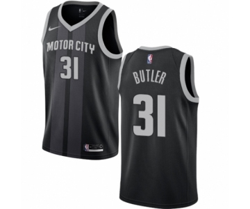 Men's Nike Detroit Pistons #31 Caron Butler Swingman Black NBA Jersey - City Edition