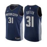 Men's Nike Detroit Pistons #31 Caron Butler Swingman Navy Blue NBA Jersey - City Edition