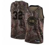 Men's Nike Detroit Pistons #32 Christian Laettner Swingman Camo Realtree Collection NBA Jersey